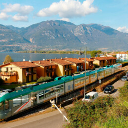 Linea ferroviaria nei pressi del Lago d'Iseo